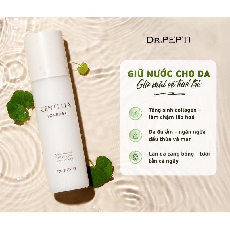 Toner Dr.Pepti căng bóng, dưỡng ẩm, phục hồi da Centella Toner EX