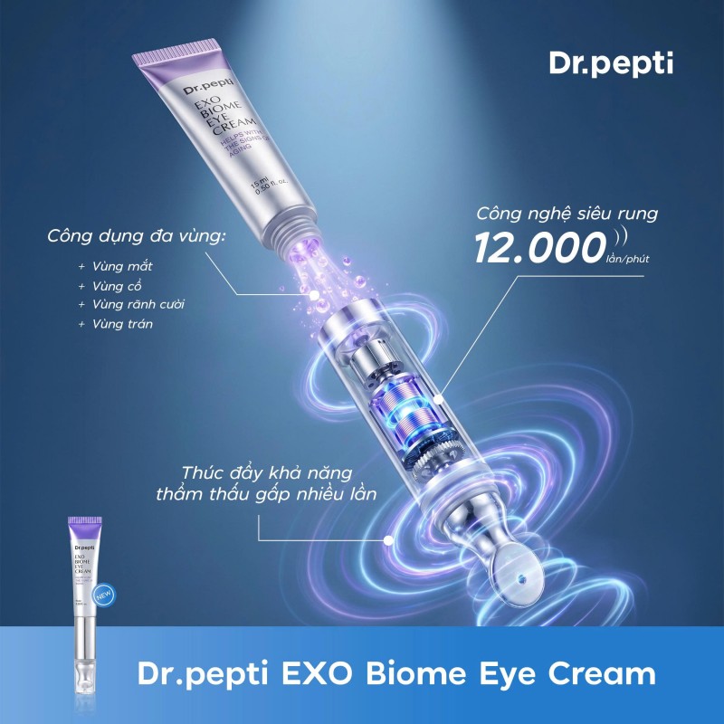 Kem Dưỡng Mắt Hỗ Trợ Nâng Cơ, Giảm Nhăn Dr.pepti Exo Biome Eye Cream 15ml