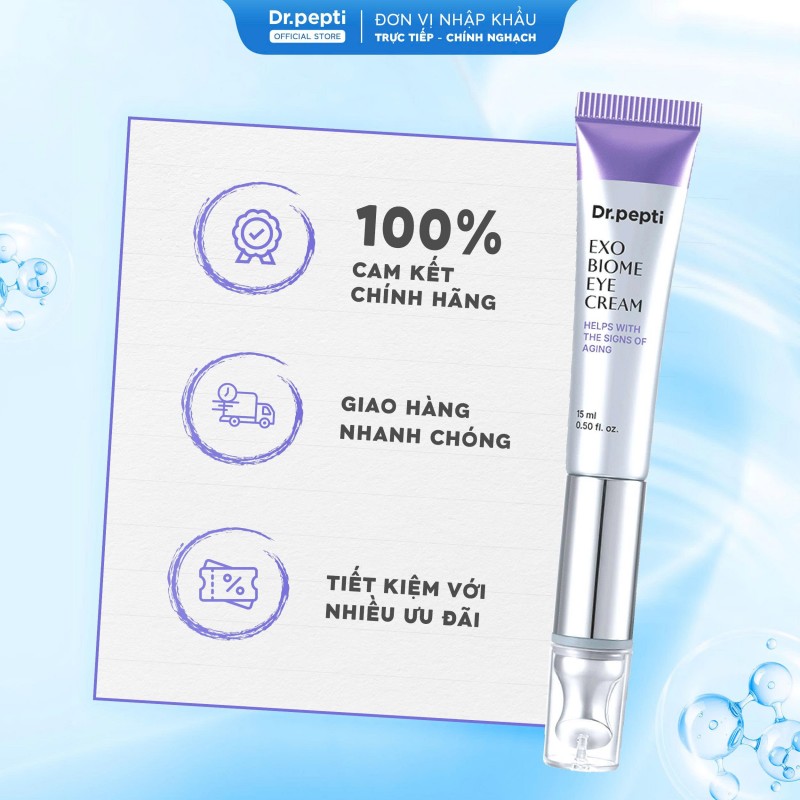 Kem Dưỡng Mắt Hỗ Trợ Nâng Cơ, Giảm Nhăn Dr.pepti Exo Biome Eye Cream 15ml